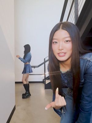 Facts. When you spend every waking moment together and still have things to learn. With Sophia and Yoonchae.  Explore the campaign at link in bio. #BetterinDenim @katseyeworld