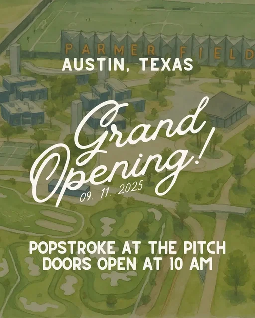 THE DATE IS HERE! Austin, we’re officially on the map! PopStroke opens at The Pitch on September 11th. This is our 19th location nationwide, our 5th in Texas, and our very first in ATX.  📍 See you at The Pitch, 13000 Harris Ridge Blvd, Austin TX 78753 starting September 11th 🤭⛳️