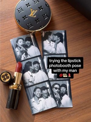 cutest photobooth in Seattle ❤️ wearing the new @Louis Vuitton lipstick in shade 896 Monogram Rouge 📍Bait shop, Seattle #couples #photobooth #couplesposes #photoideas #poseideas 