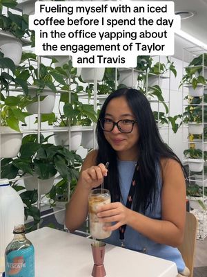 Our perfect love story = ice + milk + NESCAFÉ Espresso Concentrate ☕️💍 . . . . . #NESCAFEcoldhacks #nescafeespressoconcentrate #pouritmixithackit #coffeetok #coffee #icedcoffee #trayvis #taylorswift #traviskelce 