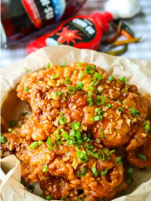 sweet & spicy vietnamese style chicken tenders 🤤 ingredients chicken & marinade:  18 oz chicken tenders (about 8 tenders) 1 tbsp @@Chinsu_Hot_Sauce fish sauce 1/2 tbsp garlic powder 1/2 tbsp onion powder 1/2 tsp chicken bouillon 1/2 tsp black pepper dry mix: 1 cup all-purpose flour 1/2 cup cornstarch 1 tsp baking powder 1 tsp onion powder 1 tsp garlic powder 1/2 tsp salt 1/2 tsp black pepper batter: 3/4 cup all-purpose flour 1/4 cup cornstarch 1 tsp garlic powder 1/2 tsp onion powder 1/2 tsp salt 1/2 tsp black pepper 3/4 cup water (enough for thin pancake batter consistency) 1 egg sauce: 2 tbsp CHIN-SU fish sauce 3 tbsp water 5 tbsp sugar 4 garlic cloves, minced 2 tbsp CHIN-SU chili sauce 2–3 tbsp lemon juice (stirred in at the end) topping: fried garlic chopped green onions instructions:  -marinate the chicken tenders with fish sauce, garlic powder, onion powder, bouillon, and black pepper for at least 30 minutes. -mix together the dry coating in one bowl and the batter in another. set up the coating station with one bowl of dry mix and one bowl of batter. dredge the tenders in the dry mix first, then dip into the batter, then coat again in the dry mix. for extra crisp, repeat the batter and dry mix one more time before frying (optional). -heat oil to 350°f and fry tenders in batches until golden brown and cooked through, about 7-8 minutes. drain on a wire rack. -to make the sauce, sauté the minced garlic in a little oil until fragrant. add fish sauce, water, sugar, and chinsu hot chili sauce, then simmer until slightly thickened. remove from the heat and stir in the lemon juice. -toss the fried tenders in the sauce until glossy.  -finish with fried garlic and green onions before serving. #chinsu #friedchicken #chickentenders #koreanfriedchicken #nuocmam  