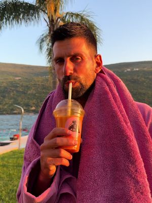 Pink Robe & Towel, the ultimate Feel Good fit @Novak Djokovic #fyp #foryoupage 