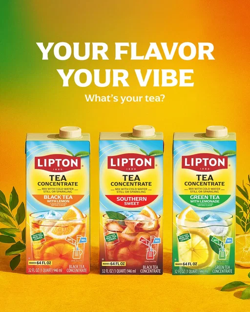 Your flavor. Your vibe. Your Lipton Tea Concentrate. From bold and classic to sweet and sunny — which one’s so you? ✨ 🧡 Black Tea with Lemon — crisp, refreshing, always the main character ❤️ Southern Sweet — sweet tea energy, drama included 💚 Green Tea with Lemonade — chill, zen, but still a little zesty Drop your vibe in the comments 👇