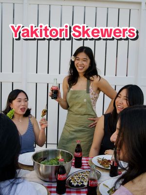 Charcoal grilling with friends, Yakitori Skewers, and an ice-cold Coca-Cola. It’s always a recipe for magic. Recipe link in bio! @CocaCola #RecipeForMagic #ad 