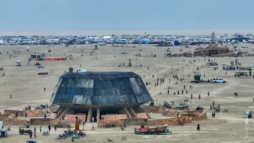 Yesterday the Temple opened in Black Rock City, in a small but powerful gathering of citizens. The Temple's journey from concept to a challenging build is a tale of hope and resilience. Buoyed by Communal Effort, together we rise. Congratulations to the Temple of the Deep crew and a huge thank you to Rand Larson for the stunning photos. #burningman #blackrockcity #brc #burningman2025 