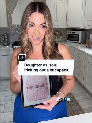 DAUGHTER VS. SON: PICKING OUT A BACKPACK  #momlife #momcontent #momcomedy #preppy #MomsofTikTok 