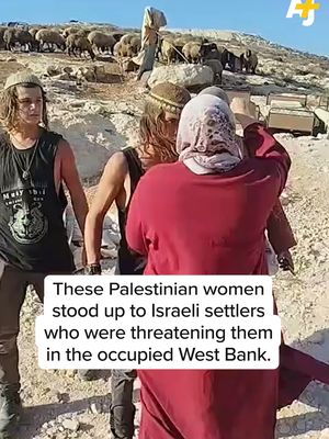 These Palestinian women stood up to Israeli settlers who were threatening them. The Israeli military had uprooted about 10,000 olive trees in the same village, al-Mughayyir, in the occupied West Bank. #WestBank #OccupiedWestBank #Ramallah #Palestine #SettlerAttack #SettlerViolence #Apartheid