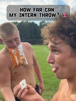 How far can intern throw these foods into Gullet?👄🏈 #sports #football #trickshot #catch #throw @JakeAjemian30 @Speed @stuffedpuffs  