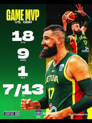 Jonas Valanciunas came up big in Lithuania’s 94-70 win to open up #EuroBasket 2025 💪🏽 Catch Day 2 of @FIBA EuroBasket 2025 LIVE on Courtside1891, the exclusive home for FIBA Basketball in the USA and Canada 🇺🇸🇨🇦