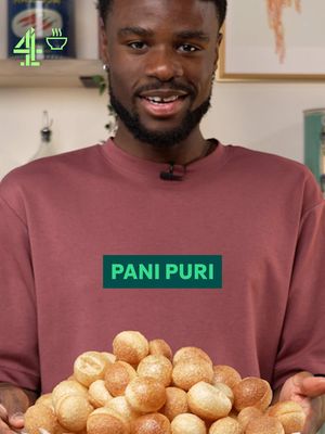 100 pani puris down and @Justin’s still dunking like his life depends on it, someone send help. Serves 2-4 as a snack  Total time: 30 mins  Ingredients  12-18 Puris   Stuffing   1 medium potato   1/4 red onion, finely diced  1 tsp coriander   1 tsp cumin   1 tsp chaat masala   1 tsp red chili powder   0.5 tsp black salt   Theeka Pani   30g coriander leaves  30g bunch mint leaves  2 green chilis   1/2 thumb-sized piece of ginger, grated  2 tsp tamarind puree  1 tsp chaat masala  1/2 tsp hing asafoetida   1 tsp ground cumin  1 tsp salt  Black salt   2 cups water  Top with a handful of boondi    Ingredients 1. Finely dice your red onion 2. Boil your potatoes until soft, then add in the spices and diced onion. Mash well and set aside 3. In a blender, add all the ingredients for the theeka pani with 2 tbsp water, we will add the rest of the water later. Once it’s turned a paste, sieve it into a bowl and mix the water in. This is your Theeka Pani!  4. Heat a large pan with vegetable oil, add your puris to the pan around 8 at a time until they expand and crisp into hollow balls 5. Top the Theeka Pani with a handful of boondi  6. Break a hole in the puri and add a teaspoon of the filling. Then dip them in the theeka pani and enjoy #Recipe #streetfood #indianfoood #potato #golgappe 