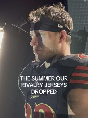 The summer we dropped our rivalry jerseys 🤭 #tsitp #teamconrad #christianmccaffrey #brockpurdy #georgekittle 