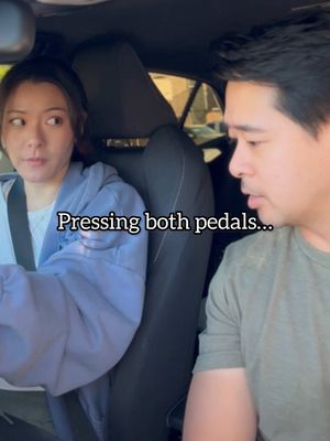 What happens when you press both pedals at the same time in a car? 🚗📸📱
