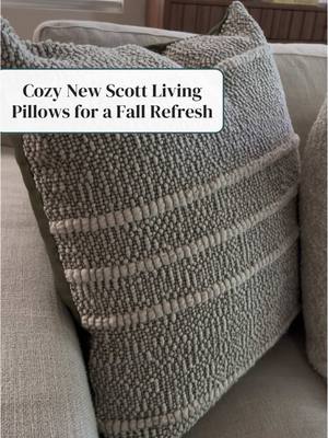 Cozy season is coming...Time to trade in your summer pillows for rich fall tones and textures! Head over to your local @HomeGoods to find our new fall #ScottLiving throw pillows. 🍂