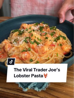 Nicole’s feeding us pasta and lobster! 🦞🍝 Only twenty bucks, but tastes like a million! This Trader Joe’s Lobster Pasta will be on REPEAT in the kitchen. Click the 🔗 in our bio for the full details on the recipe.  Idea Credit: @Vinny  🧑‍🍳: @NicoleMcLaughlin  #traderjoes #lobster #pasta #traderjoesrecipes #seafood #pasta #easydinners #budgetfriendlymeals #summerdinners #dinner 