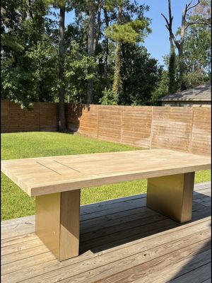 We beefed out mind you this was my idea and my table 😆 would you have left it or stained it?? #restorationhardware #furnitureflip #furnituremakeover 