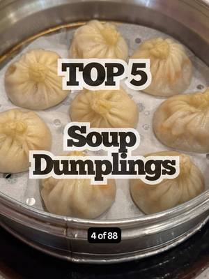 Top 5 Soup Dumplings in LA, in no particular order. Did I miss your favorite spot??👇 (4 of 88) I’m sharing 88 food items and my Top 5 spots for each 😅 Previous: Dumplings. Next up: Banh Mi. What item do you want to see next?? #soupdumplings #lafood #eater #xlb #xiaolongbao 