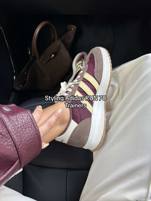 5 ways to style these @adidas RUN 70s 2.0 trainers. I love the colour way for autumn and they are so comfortable 🍇🤎🧈🍂 Adidas is now on Tik Tok shop. You can shop these trainers by tapping on the orange basket above 👆🏻 #adidas #adidasrun70s #autumnoutfits 