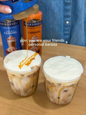 Not gonna lie, my friends probably come over more for the coffee than for me. But these @Ghirardelli Chocolate Company sauces? Total game changers…  #GhirardelliPartner #homecafe #homecoffeebar #coffeeathome