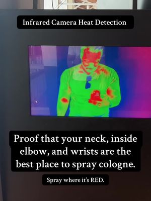 The best places to spray fragrance proved under infrared camera.