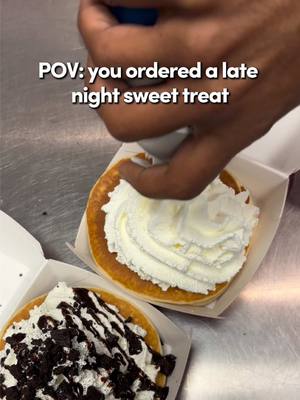 That late night sweet treat hits different 😛 #TimHortonsUK #sweettreats #pancakes #drivethru #frappe 