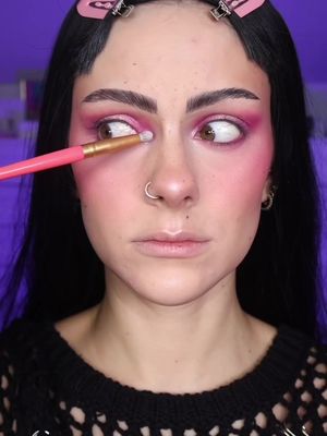 Day 20 - one of my favourite makeover videos! Goth girl gets a pink makeover 💖 Who remembers this?!  #mytop31 #makeover #gothmakeup #pinkmakeup 