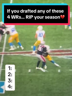 Your fantasy football season is cooked if you drafted these 4 WRs💔 #fantasyfootball #fantasyfootballadvice #fantasyfootballtips #nfl #nflfootball 