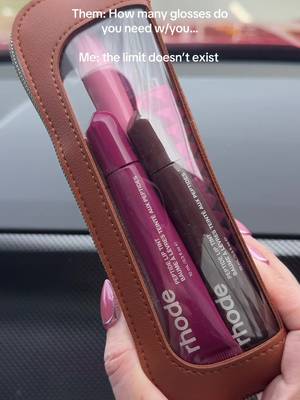 The limit doesn’t exist  #rhode #lipglosses #carmakeup #makeupbag #glossylips 
