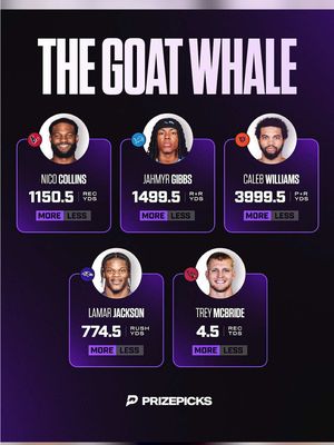 Ladies and Gentlemen, THE 2025 NFL GOAT WHALE. 🐐🐳 $10,000➡️$100,000 💼💰 STRAP IN FOR THE CINEMA. 🍿🎥 @PrizePicks #nfl #football #nflfootball 