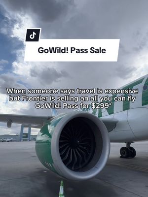 BIG NEWS! The 2026-2027 GoWild! All-You-Can-Fly-Pass is on sale now for ONLY $299*.  Get yours and start traveling TODAY! That's an extra 8 months of unlimited travel. 👉 Visit the 🔗 in bio to learn more *Terms & Conditions Apply  #GoWild #FlyFrontier #FrontierAirlines   
