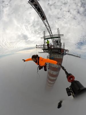 At 252 meters, this is the tallest jump tower in the world. Feels like stepping straight into the clouds! ( 🎥@dream_jump_official ) #Unreel #Extreme #Bungee #Sendit #Adventuretime