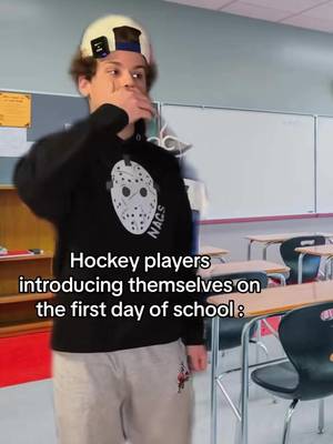 Had to let the class know he plays AAA hockey 😂 #hockey #hockeyplayer #hockeytiktoks #school #firstdayofschool 