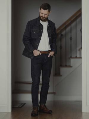 Going with the denim on denim look, and putting it together with these amazing wingtip boots! What do you think of this look? Jacket and boots from @Thursday Boots 