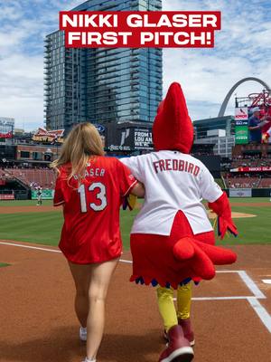 Right on the money from @NikkiGlaser 🎯 #cardinals #MLB #firstpitch #nikkiglaser 
