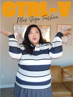 CTRL V Episode 8: Rugby Shirts 🏉 We’ve all heard it: don’t wear stripes, they’ll make you look bigger. For years, that “rule” made me avoid one of the most classic fall looks.  But fashion isn’t about following rules, it’s about making them work for you. So grab a striped rugby shirt, tucked it into a skirt, and instantly feel that 90s preppy vibe come alive. ✨ The lesson? I’m not skipping stripes anymore, I’m styling them my way. Would you rock a rugby shirt this fall? #CTRLVSeries #PlusSizeFashion #RugbyShirt #FallStyle #plussizefallfashion 