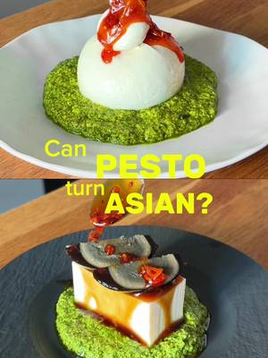Pesto, but make it asian 🌱🥜  Basil —> Coriander Pinenuts —> Peanuts Lemon —> Rice wine vinegar  EVOO —> Sesame oil Parmesan —> Fermented bean curd/tofu Garlic - Garlic  #asianfusion #pesto #coriander #fusionfood #fypシ゚ 