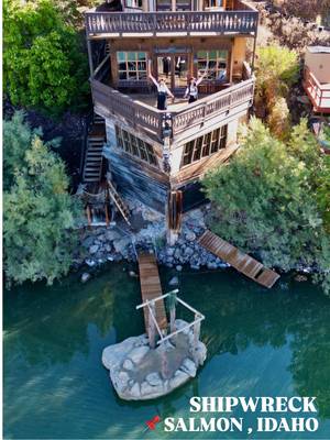 EPIC AIRBNB IN SALMON, IDAHO 📌 @ship.wreckhouse  . 🔖 Save for your next unforgettable trip to Idaho!  . 🔁 Send to a friend, family member, or your best adventure travel pal that would love to go stay at this one of a kind Airbnb!!  . 🏴‍☠️ @ship.wreckhouse is a unique Airbnb built by @kristiemaewolfe who has created a whole portfolio of unique Airbnb’s throughout the United States to offer you a night stay you will never forget!  . 🙌🏻 The Shipwreck is truly unlike any other Airbnb I’ve stayed at! They went above and beyond to make this a full experience! Every room is filled with incredible decor, furniture, and hidden treasures to find!  . 📍 @ship.wreckhouse offers a three- tiered Shiphouse, a maritime marvel moored on a tranquil mountain lake!  . 1️⃣st Deck - The 💗 heart of the ship is a cozy galley kitchen with an open & welcoming living area with doors that take you out on the spacious deck that overlooks William’s Lake.  . 2️⃣nd Deck - Pirates Paradise 🏴‍☠️ Fit with 4 fabulous bunk beds, a projector to watch amazing movies, a hammock to sit and soak in the views, and an open deck with a water cannon for some splish splashing fun!  . 3️⃣rd Deck - Captain 🧑‍✈️ Quarters. Step into the regal retreat filled with luxury. A triple headed gorgeous shower, elegant pedestal tub 🛁, crackling fire & fully stocked ☕️ bar!  . 💦 Waterfront property  . 🐶 Pets Allowed  . 🛌 Sleeps 6  . 🏔️ Phenomenal Mountain Views  . 🏝️ Private Island to enjoy!  . . ✨ A Must-Visit place for Adult Getaways, Kids Unforgettable Adventures, or Solo Staycations to soak in all this Airbnb has to offer!  . 🗓️  Be sure to get @ship.wreckhouse on your calendar today! It’s a property that should not be missed!!  . . . . . . #idaho #unique #airbnbfinds #bucketlisttravel #shipwreck 