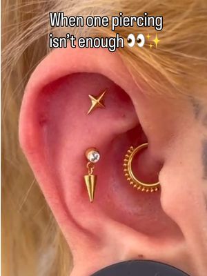 ✨ When one piercing isn’t enough… better go for 3 💎💎💎 #piercing #ForYouT#TrendingV#ViralS#Style  