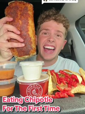 Replying to @melliisatass This burrito is bigger than my…. #mukbang #chipotle #burrito #asmr #thefoodguy 