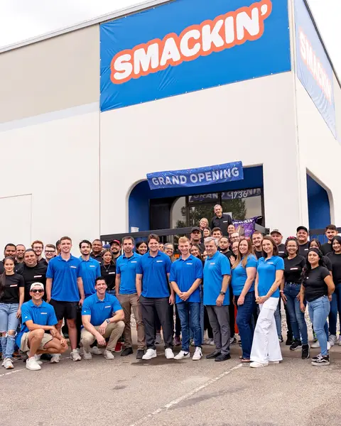 The new SMACKIN’ factory is officially OPEN. From our tiny dorm room kitchen —> to a 50,000 square foot facility. This isn’t just a building…it’s the future of SNACKS. 🌻 - 100+ jobs created (and counting) - Faster growth & wilder flavors - Endless innovation unlocked Thanks for all the support. We couldn’t have done this without YOU. 🫵💙