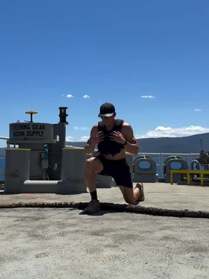Merchant Marine Scott Herstik, aka @trainingbyscott, got in an epic workout at sea with a finishing time of 73:43. WOD: “Trauma Bond” for time: 4x1k row rest for one minute after each 1k) 50 walking lunges (weighted) 25 wall balls 4x2k bike (rest for one minute after each after 2k) 50 walking lunges (weighted) 25 wall balls 4x1k run (rest for one minute after each 1k) 50 walking lunges (weighted) 25 wall balls #DoHardThings 