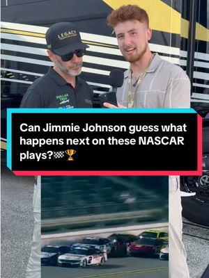 Can you guess what happens next on each #NASCAR play? 🏁 Featuring @Jimmie Johnson & @LEGACY MOTOR CLUB 🏆