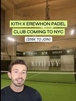 For $36,000 you can join the new @Kith padel club with a private @Erewhon smoothie bar inside. So Kith is opening their first ever luxury padel club in West Village in New York called “Kith Ivy”. Really doubling down on hospitality. With a $36,000 initiation fee and another $7,000 per year you can join. And here’s what you get as a member: - Indoor and rooftop padel courts built with @Wilson Tennis. - An Erewhon smoothie and tonic bar, the first ever Erewhon in New York. - A 1,500 sq ft fitness center. - A luxury spa by Giorgio Armani. - And dining from Café Mogador. Love it or hate it, these exclusive wellness and sport clubs are popular right now. People are wanting third spaces beyond their home and work. Overall, the space looks incredible and this will be a fun one to watch.