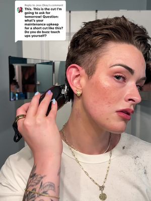 Replying to @Jess Okay I do shave my sides at home in between haircuts #shorthair #shavedsides 