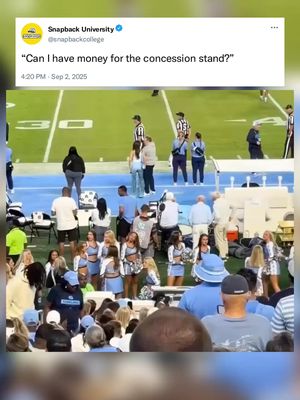 Why is she even on the sideline? 😭 #cfb #college #football #collegefootball #unc #tarheels #billbelichick #funny #fyp #explore