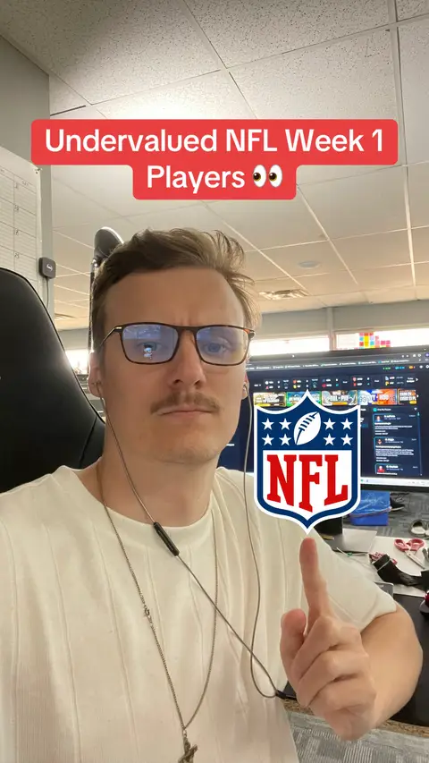 Undervalued Week 1 NFL Players QB: Aaron Rodgers (QB, PIT)  Smash spot – projected nearly 90 yards over his line. Jared Goff (QB, DET)  Another big projection gap, 60 yards projected over his line. RB: Jonathan Taylor (RB, IND) The Colts are going to be smashing the run game. Rico Dowdle (RB, CAR) Low line but huge over/under edge — sneaky upside flex play. WR: Adam Thielen (WR, MIN) Out of hell and JJ is going to be targeting him a lot. #nfl 