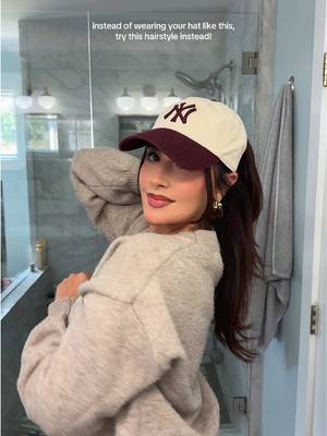 obsessed with wearing my hats like this lately! Lmk if you want to see more hat hairstyles!! #hathairstyle #hathairstyles #cutehairstyles #hathairstyleidea #fypシ 