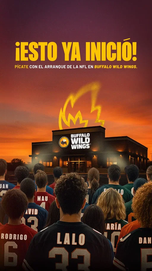 A partir de hoy, si me buscan no estoy… 🥰 En Buffalo Wild Wings todos estaremos picados con la NFL. 🍗🏈  📲 Encuentra tu sucursal más cercana por tu ciudad: www.buffalowildwings.com.mx/ubicaciones