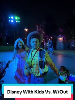 Disney with kids vs. Disney without kids.  @Disney Parks @Jesus Garcia #DLRHalloweenTime #DCAPlazadelaFamilia #Disneyland70 #parents 