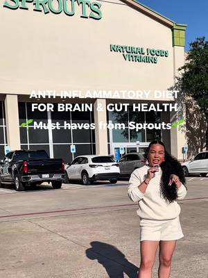 If you want to follow an anti inflammatory diet that prioritizes your brain health and gut health, and you shop at Sprouts you need these items! #antiinflammatory #whatieatinaday #sproutshaul #brainhealth #guthealth 