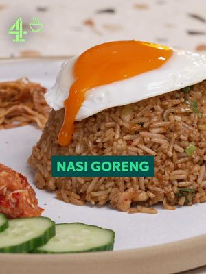Fried rice hits different in Indonesia. @Justin may have just discovered the best fried rice on the planet.  Serves 2   Cooking time: 20 minutes   Sambal Terasi Paste   3 garlic cloves  2 small shallots, finely chopped  1 birdseye chilli, finely chopped  1 tsp of terasi (shrimp paste)   Sauce   1 tbsp kecap mains (sweet soy sauce) abc brand   2 tsp of fish sauce   2 tsp of dark soy sauce     Additional ingredients   2 small shallots, finely sliced   2 cups of cooked basmati rice   1 chicken thigh, chopped   1 fried egg  2 green onion   1 tomato, sliced   1/4th cucumber, sliced   sambal (thai chiili)  seasoning to taste     Method   1. Using a pestle and mortar, blend the garlic, shallots, red chilli, and terasi (shrimp paste) into a rough sambal 2. Fry the sambal terasi for a few minutes, then add the shallots and cook for a few more minutes. Add the chicken pieces and fry until fully cooked 3. Next, add in the cooked rice and stir-fry for a few minutes to combine 4. Pour in the sauce and stir-fry for another minute 5. In a hot pan, fry an egg and set it aside 6. Finish with chopped spring onions, and season with salt and pepper to taste 7. Serve with sliced tomato, cucumber and extra sambal on the side #nasigoreng #rice #friedrice #indonesiafood #easydinner 